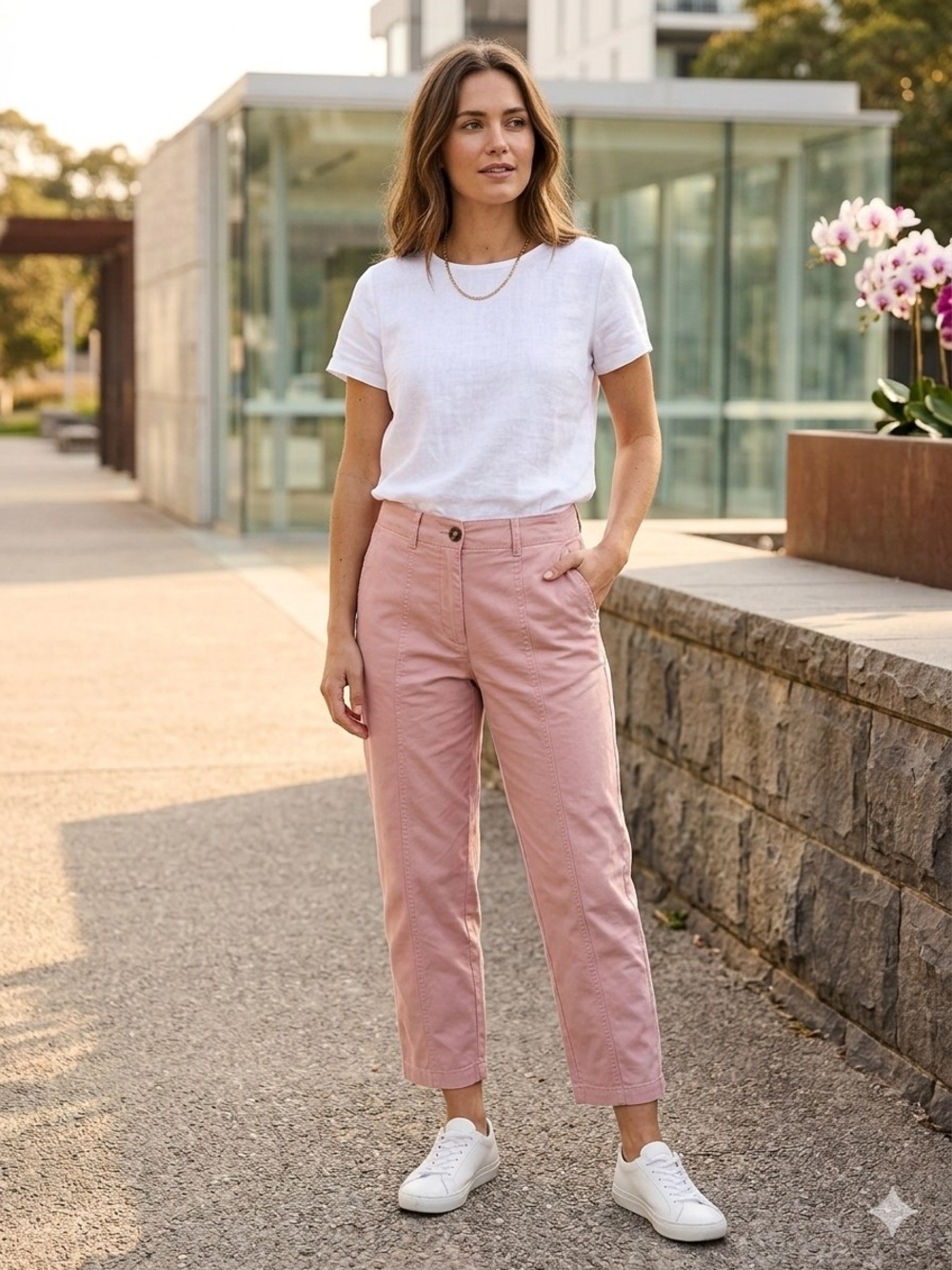 Ann Taylor Weekend Pink High-Rise Crop Pants New Whithout Label